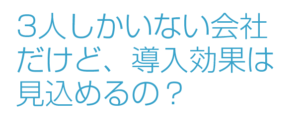 3人しかいない会社だけど、導入効果は見込めるの？